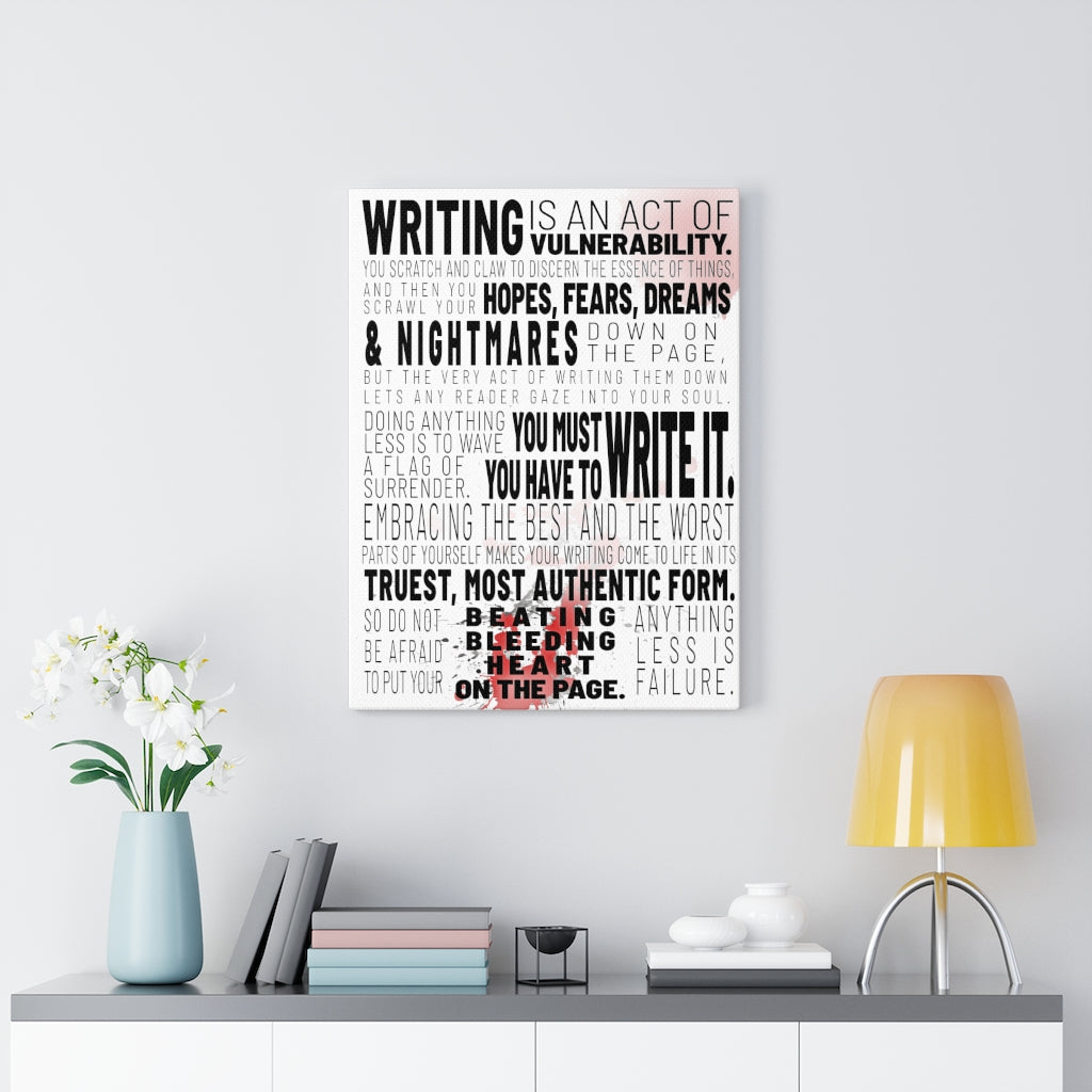 Put Your Heart on the Page Canvas  A Writing Decor Gift for Writers –  Writing Delights