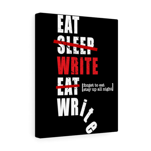 eat sleep write canvas