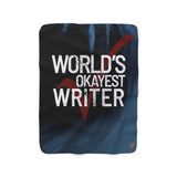 world's okayest writer fleece blanket